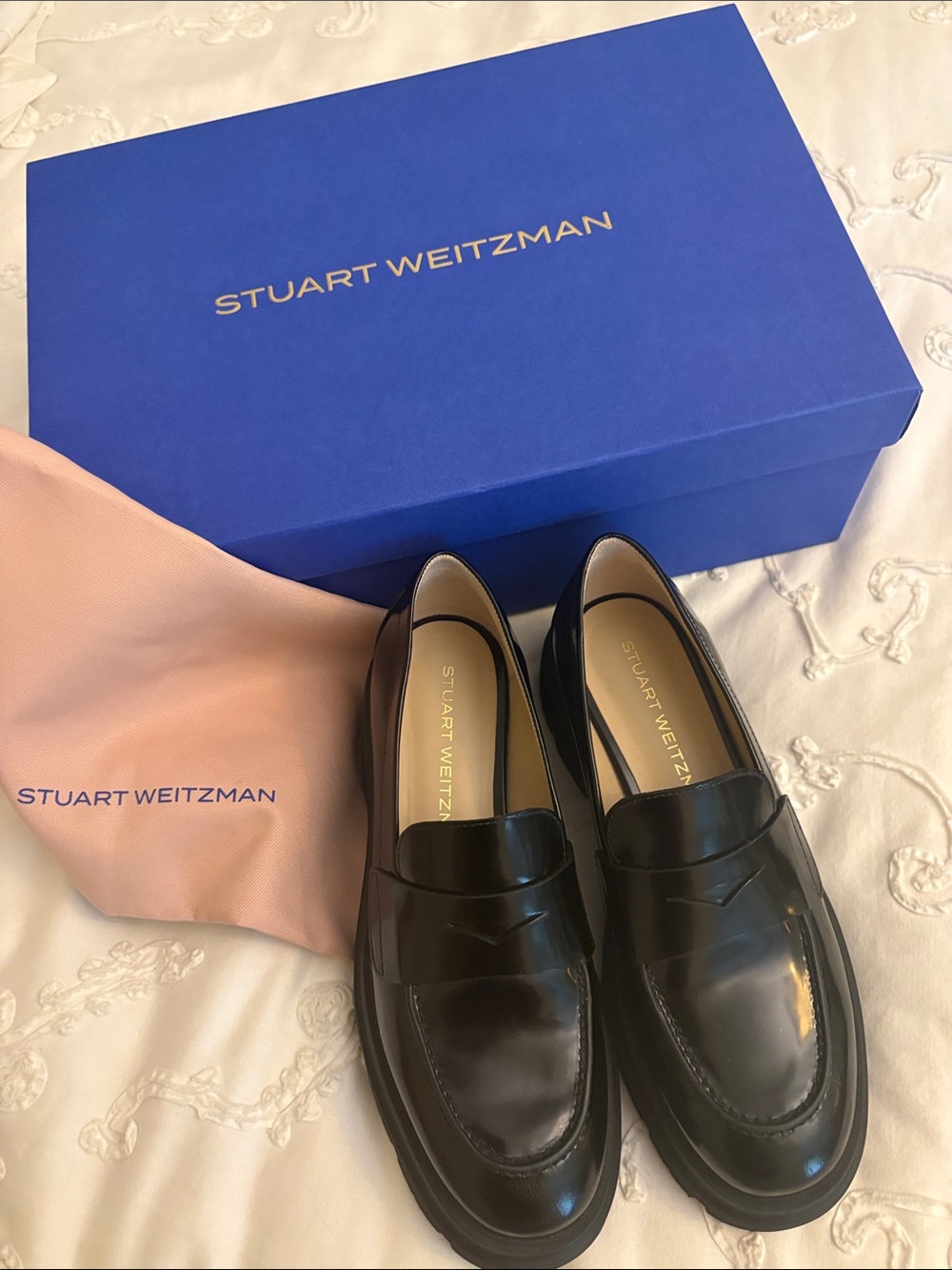 Stuart Weitzman Hudson Lite Leather Penny Loafers
